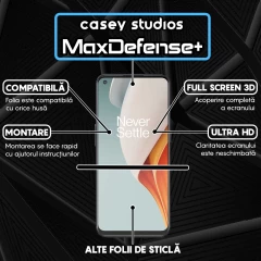 Folie Sticla CASEY STUDIOS compatibila cu OnePlus Nord CE 2 Lite 5G / Nord N100, Full Glue, Duritate Militara, Ultra HD, Anti Zgarieturi, Anti Amprente, Anti Socuri, Margini Negre Negru