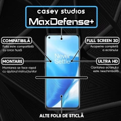 Folie Sticla CASEY STUDIOS compatibila cu OnePlus Nord N20 5G / Nord N200 5G, Full Glue, Duritate Militara, Ultra HD, Anti Zgarieturi, Anti Amprente, Anti Socuri, Margini Negre Negru