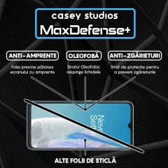 Folie Sticla CASEY STUDIOS compatibila cu OnePlus Nord N20 SE, Full Glue, Duritate Militara, Ultra HD, Anti Zgarieturi, Anti Amprente, Anti Socuri, Margini Negre Negru