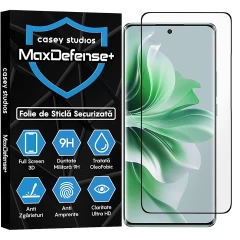Folie Sticla CASEY STUDIOS compatibila cu Oppe Reno11 F, Full Glue, Duritate Militara, Ultra HD, Anti Zgarieturi, Anti Amprente, Anti Socuri, Margini Negre Negru