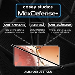 Folie Sticla CASEY STUDIOS compatibila cu Oppo A3 Pro, Full Glue, Duritate Militara, Ultra HD, Anti Zgarieturi, Anti Amprente, Anti Socuri, Margini Negre Negru