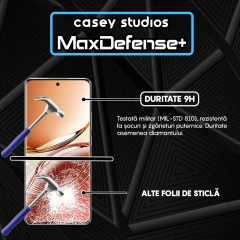 Folie Sticla CASEY STUDIOS compatibila cu Oppo A3 Pro, Full Glue, Duritate Militara, Ultra HD, Anti Zgarieturi, Anti Amprente, Anti Socuri, Margini Negre Negru