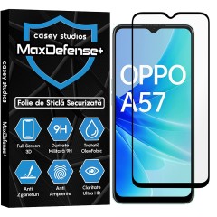 Folie Sticla CASEY STUDIOS compatibila cu Oppo A57 4G, Full Glue, Duritate Militara, Ultra HD, Anti Zgarieturi, Anti Amprente, Anti Socuri, Margini Negre