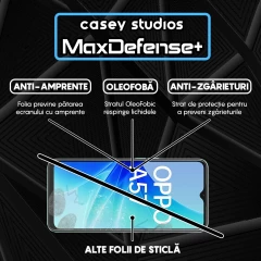 Folie Sticla CASEY STUDIOS compatibila cu Oppo A57 4G, Full Glue, Duritate Militara, Ultra HD, Anti Zgarieturi, Anti Amprente, Anti Socuri, Margini Negre Negru