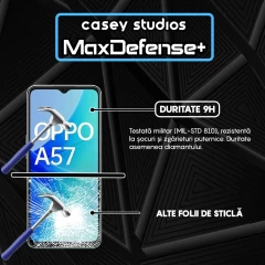 Folie Sticla CASEY STUDIOS compatibila cu Oppo A57 4G, Full Glue, Duritate Militara, Ultra HD, Anti Zgarieturi, Anti Amprente, Anti Socuri, Margini Negre Negru