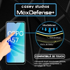 Folie Sticla CASEY STUDIOS compatibila cu Oppo A57 4G, Full Glue, Duritate Militara, Ultra HD, Anti Zgarieturi, Anti Amprente, Anti Socuri, Margini Negre Negru