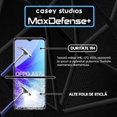 Folie Sticla CASEY STUDIOS compatibila cu Oppo A57s, Full Glue, Duritate Militara, Ultra HD, Anti Zgarieturi, Anti Amprente, Anti Socuri, Margini Negre Negru