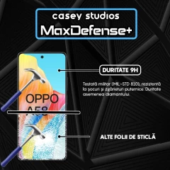 Folie Sticla CASEY STUDIOS compatibila cu Oppo A58 4G, Full Glue, Duritate Militara, Ultra HD, Anti Zgarieturi, Anti Amprente, Anti Socuri, Margini Negre Negru