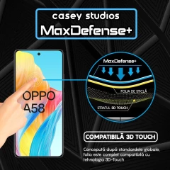 Folie Sticla CASEY STUDIOS compatibila cu Oppo A58 4G, Full Glue, Duritate Militara, Ultra HD, Anti Zgarieturi, Anti Amprente, Anti Socuri, Margini Negre Negru