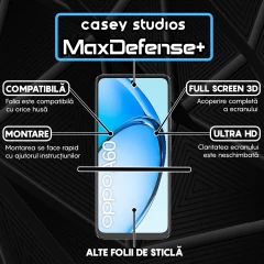 Folie Sticla CASEY STUDIOS compatibila cu Oppo A60, Full Glue, Duritate Militara, Ultra HD, Anti Zgarieturi, Anti Amprente, Anti Socuri, Margini Negre Negru