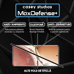 Folie Sticla CASEY STUDIOS compatibila cu Oppo F27 Pro Plus, Full Glue, Duritate Militara, Ultra HD, Anti Zgarieturi, Anti Amprente, Anti Socuri, Margini Negre Negru