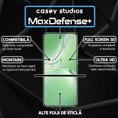 Folie Sticla CASEY STUDIOS compatibila cu Oppo K12, Full Glue, Duritate Militara, Ultra HD, Anti Zgarieturi, Anti Amprente, Anti Socuri, Margini Negre Negru