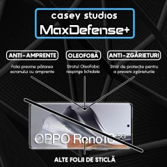 Folie Sticla CASEY STUDIOS compatibila cu Oppo Reno10, Full Glue, Duritate Militara, Ultra HD, Anti Zgarieturi, Anti Amprente, Anti Socuri, Margini Negre Negru