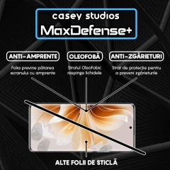 Folie Sticla CASEY STUDIOS compatibila cu Oppo Reno11 Pro, Full Glue, Duritate Militara, Ultra HD, Anti Zgarieturi, Anti Amprente, Anti Socuri, Margini Negre Negru