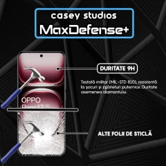 Folie Sticla CASEY STUDIOS compatibila cu Oppo Reno12, Full Glue, Duritate Militara, Ultra HD, Anti Zgarieturi, Anti Amprente, Anti Socuri, Margini Negre Negru