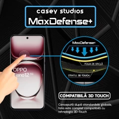 Folie Sticla CASEY STUDIOS compatibila cu Oppo Reno12, Full Glue, Duritate Militara, Ultra HD, Anti Zgarieturi, Anti Amprente, Anti Socuri, Margini Negre Negru