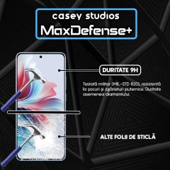 Folie Sticla CASEY STUDIOS compatibila cu Oppo Reno12 F, Full Glue, Duritate Militara, Ultra HD, Anti Zgarieturi, Anti Amprente, Anti Socuri, Margini Negre Negru