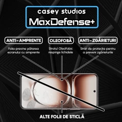 Folie Sticla CASEY STUDIOS compatibila cu Oppo Reno12 Pro, Full Glue, Duritate Militara, Ultra HD, Anti Zgarieturi, Anti Amprente, Anti Socuri, Margini Negre Negru