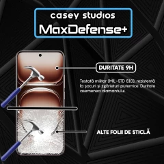 Folie Sticla CASEY STUDIOS compatibila cu Oppo Reno12 Pro, Full Glue, Duritate Militara, Ultra HD, Anti Zgarieturi, Anti Amprente, Anti Socuri, Margini Negre Negru