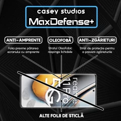 Folie Sticla CASEY STUDIOS compatibila cu Realme 11 Pro, Full Glue, Duritate Militara, Ultra HD, Anti Zgarieturi, Anti Amprente, Anti Socuri, Margini Negre Negru
