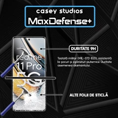 Folie Sticla CASEY STUDIOS compatibila cu Realme 11 Pro, Full Glue, Duritate Militara, Ultra HD, Anti Zgarieturi, Anti Amprente, Anti Socuri, Margini Negre Negru