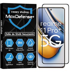 Folie Sticla CASEY STUDIOS compatibila cu Realme 11 Pro Plus, Full Glue, Duritate Militara, Ultra HD, Anti Zgarieturi, Anti Amprente, Anti Socuri, Margini Negre