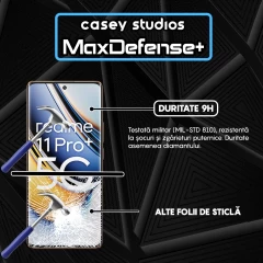 Folie Sticla CASEY STUDIOS compatibila cu Realme 11 Pro Plus, Full Glue, Duritate Militara, Ultra HD, Anti Zgarieturi, Anti Amprente, Anti Socuri, Margini Negre Negru