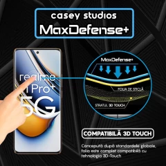Folie Sticla CASEY STUDIOS compatibila cu Realme 11 Pro Plus, Full Glue, Duritate Militara, Ultra HD, Anti Zgarieturi, Anti Amprente, Anti Socuri, Margini Negre Negru