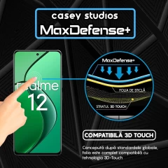 Folie Sticla CASEY STUDIOS compatibila cu Realme 12 4G, Full Glue, Duritate Militara, Ultra HD, Anti Zgarieturi, Anti Amprente, Anti Socuri, Margini Negre Negru