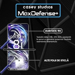 Folie Sticla CASEY STUDIOS compatibila cu Realme 8i, Full Glue, Duritate Militara, Ultra HD, Anti Zgarieturi, Anti Amprente, Anti Socuri, Margini Negre Negru