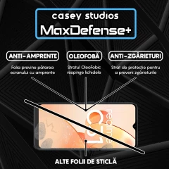 Folie Sticla CASEY STUDIOS compatibila cu Realme C31, Full Glue, Duritate Militara, Ultra HD, Anti Zgarieturi, Anti Amprente, Anti Socuri, Margini Negre Negru