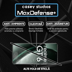 Folie Sticla CASEY STUDIOS compatibila cu Realme GT 6, Full Glue, Duritate Militara, Ultra HD, Anti Zgarieturi, Anti Amprente, Anti Socuri, Margini Negre Negru
