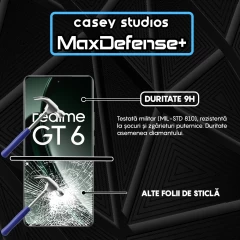 Folie Sticla CASEY STUDIOS compatibila cu Realme GT 6, Full Glue, Duritate Militara, Ultra HD, Anti Zgarieturi, Anti Amprente, Anti Socuri, Margini Negre Negru