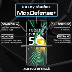 Folie Sticla CASEY STUDIOS compatibila cu Realme 9 Pro / Narzo 50, Full Glue, Duritate Militara, Ultra HD, Anti Zgarieturi, Anti Amprente, Anti Socuri, Margini Negre Negru