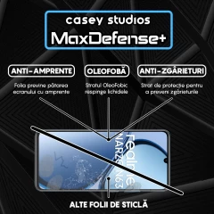 Folie Sticla CASEY STUDIOS compatibila cu Realme Narzo N63, Full Glue, Duritate Militara, Ultra HD, Anti Zgarieturi, Anti Amprente, Anti Socuri, Margini Negre Negru