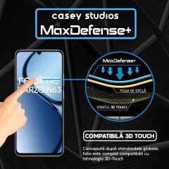 Folie Sticla CASEY STUDIOS compatibila cu Realme Narzo N63, Full Glue, Duritate Militara, Ultra HD, Anti Zgarieturi, Anti Amprente, Anti Socuri, Margini Negre Negru