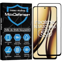Folie Sticla CASEY STUDIOS compatibila cu Realme Narzo N65, Full Glue, Duritate Militara, Ultra HD, Anti Zgarieturi, Anti Amprente, Anti Socuri, Margini Negre
