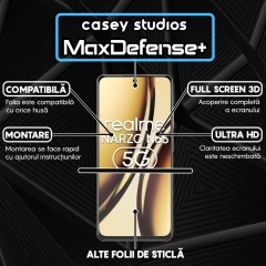 Folie Sticla CASEY STUDIOS compatibila cu Realme Narzo N65, Full Glue, Duritate Militara, Ultra HD, Anti Zgarieturi, Anti Amprente, Anti Socuri, Margini Negre Negru