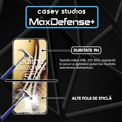Folie Sticla CASEY STUDIOS compatibila cu Realme Narzo N65, Full Glue, Duritate Militara, Ultra HD, Anti Zgarieturi, Anti Amprente, Anti Socuri, Margini Negre Negru