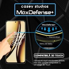 Folie Sticla CASEY STUDIOS compatibila cu Realme Narzo N65, Full Glue, Duritate Militara, Ultra HD, Anti Zgarieturi, Anti Amprente, Anti Socuri, Margini Negre Negru