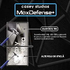 Folie Sticla CASEY STUDIOS compatibila cu Samsung Galaxy S24 Ultra, Full Glue, Duritate Militara, Ultra HD, Anti Zgarieturi, Anti Amprente, Anti Socuri, Margini Negre Negru