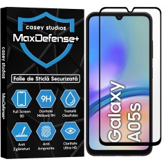 Folie Sticla CASEY STUDIOS compatibila cu Samsung Galaxy A05 / A05s, Full Glue, Duritate Militara, Ultra HD, Anti Zgarieturi, Anti Amprente, Anti Socuri, Margini Negre