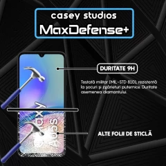 Folie Sticla CASEY STUDIOS compatibila cu Samsung Galaxy A05 / A05s, Full Glue, Duritate Militara, Ultra HD, Anti Zgarieturi, Anti Amprente, Anti Socuri, Margini Negre Negru