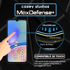 Folie Sticla CASEY STUDIOS compatibila cu Samsung Galaxy A05 / A05s, Full Glue, Duritate Militara, Ultra HD, Anti Zgarieturi, Anti Amprente, Anti Socuri, Margini Negre Negru