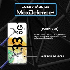 Folie Sticla CASEY STUDIOS compatibila cu Samsung Galaxy A33 5G, Full Glue, Duritate Militara, Ultra HD, Anti Zgarieturi, Anti Amprente, Anti Socuri, Margini Negre Negru
