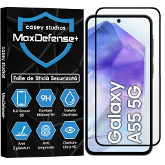 Folie Sticla CASEY STUDIOS compatibila cu Samsung Galaxy A35 / A55, Full Glue, Duritate Militara, Ultra HD, Anti Zgarieturi, Anti Amprente, Anti Socuri, Margini Negre