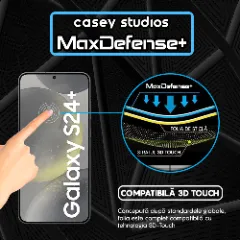 Folie Sticla CASEY STUDIOS compatibila cu Samsung Galaxy S24 Plus, Full Glue, Duritate Militara, Ultra HD, Anti Zgarieturi, Anti Amprente, Anti Socuri, Margini Negre Negru