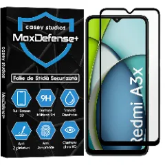 Folie Sticla CASEY STUDIOS compatibila cu Xiaomi Redmi A3x, Full Glue, Duritate Militara, Ultra HD, Anti Zgarieturi, Anti Amprente, Anti Socuri, Margini Negre Negru