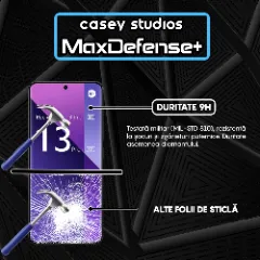 Folie Sticla CASEY STUDIOS compatibila cu Xiaomi Redmi Note 13 Pro Plus, Full Glue, Duritate Militara, Ultra HD, Anti Zgarieturi, Anti Amprente, Anti Socuri, Margini Negre Negru