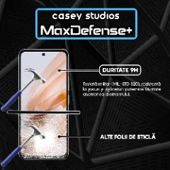 Folie Sticla CASEY STUDIOS compatibila cu Xiaomi Redmi Note 13R, Full Glue, Duritate Militara, Ultra HD, Anti Zgarieturi, Anti Amprente, Anti Socuri, Margini Negre Negru